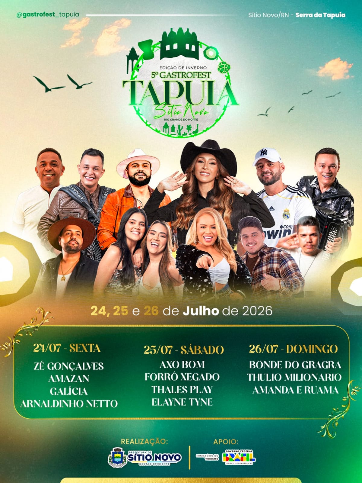 De 24 a 26 de Julho acontece o 5º Gastrofest Tapuia em Sítio Novo,RN
