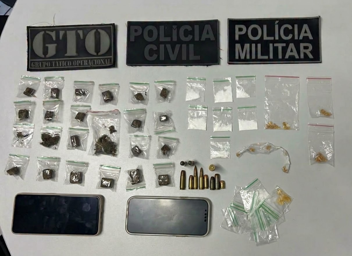 Homem é preso em flagrante por tráfico de drogas e posse de munições na zona rural de Tangará